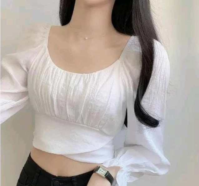 SK TRENDY TRADES Modern Classic Puff Style Full Sleeve Crop Top