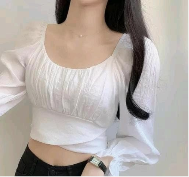 SK TRENDY TRADES Modern Classic Puff Style Full Sleeve Crop Top