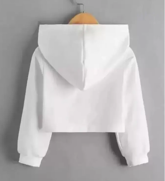 SK TRENDY TRADES Crop Length Hood neck Full Sleeve Women printed tshirt