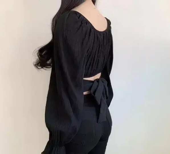 SK TRENDY TRADES Modern Classic Puff Style Full Sleeve Crop Top