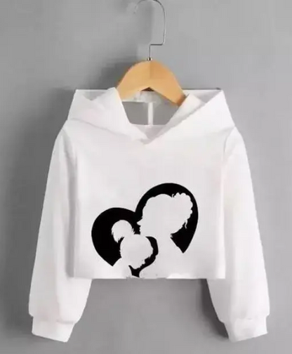 SK TRENDY TRADES Crop Length Hood neck Full Sleeve Women printed tshirt